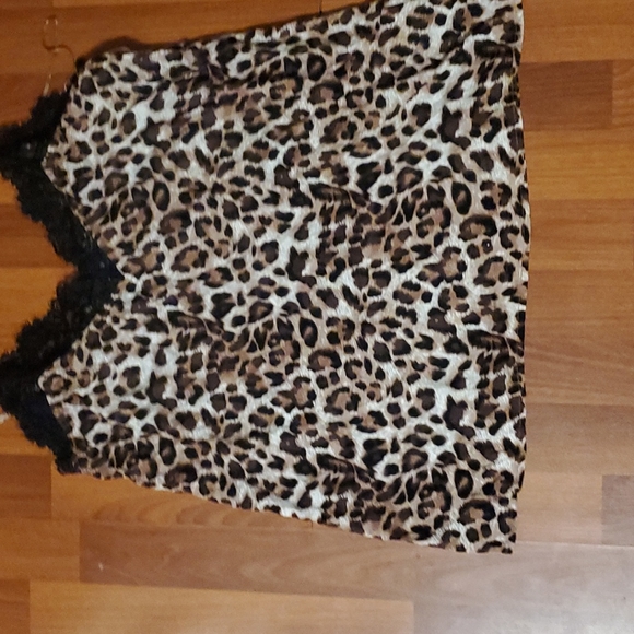 Jodifl Animal Print Spaghetti Strap Lace Trim Tank Top Size medium - Picture 3 of 6